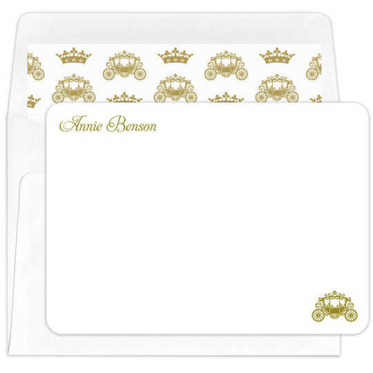 Royal Carriage Flat Note Cards - Raised Ink
